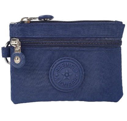 Small Solid Canvas Coin Bag for Kids - Money Purse, ID and Credit Card Holder, Key and Earphone Storage