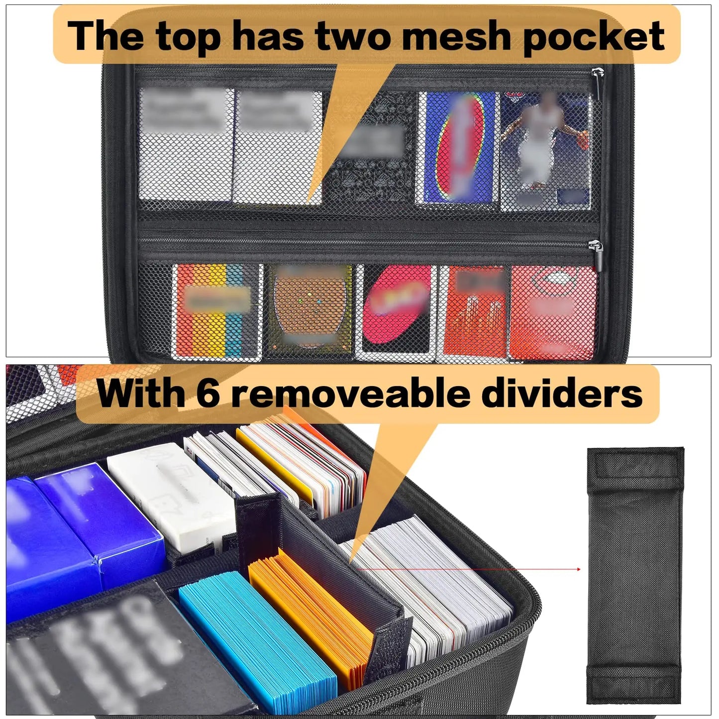 Trading Card Storage Box - Deck Boxes for 2700+ Standard Card Games, Travel Organizer Holder for TCG