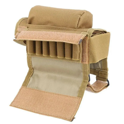 Buttstock Cheek Rest Shell Holder – Rifle Stock Ammo Cartridge Pouch for Hunting & Outdoor Shooting Gun Accessories Bag