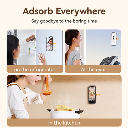 Joyroom Magnetic Suction Cup Phone Mount – Hands-Free Mirror Shower Stand, Silicone Case Holder for iPhone 16 ProMax