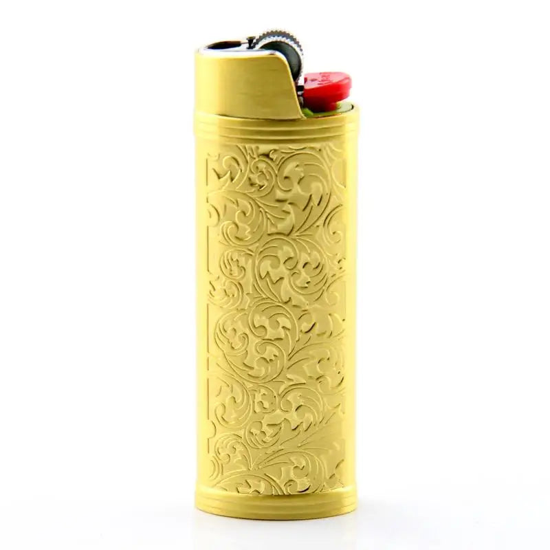 Metal Cowboy Boot Lighter Case - Cute Cat Eye Rhinestone Embroidered Zinc Alloy BIC J6 Sleeve Cover