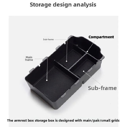 Honda Civic 11th Gen 2021–2023 Central Armrest Storage Box – Black Interior Organizer Tray for Car Console Storage