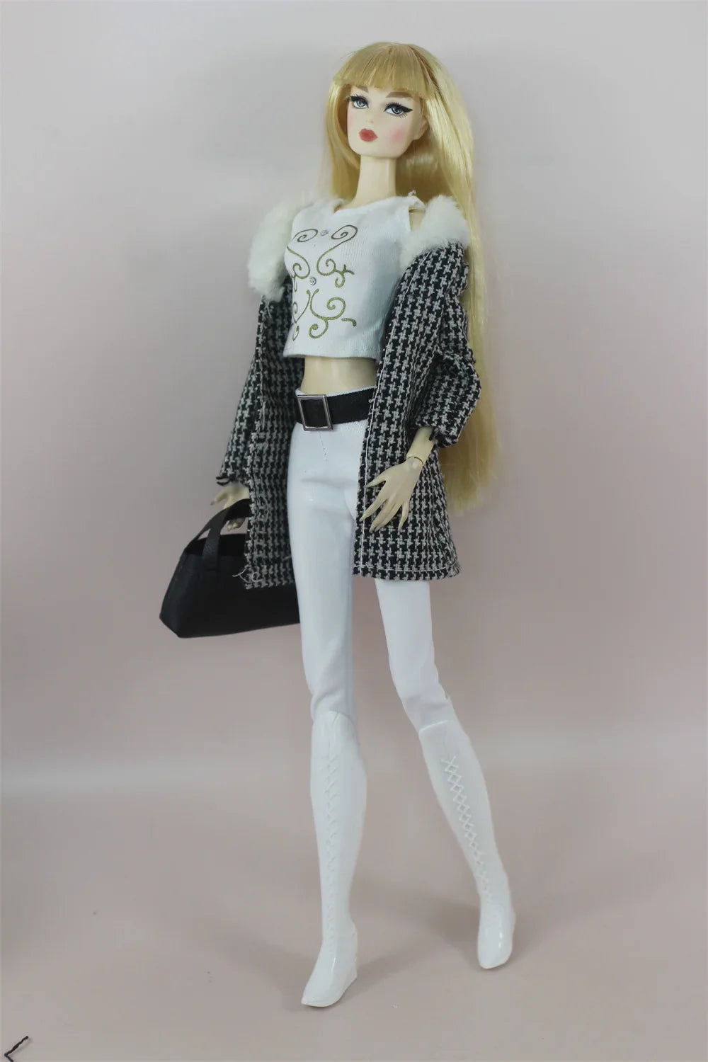 Handmade BABI CLOTHES Leather Overcoat – 11.5 Inch 30cm Doll BJD Outfit Accessories Gift
