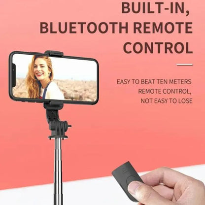 FGCLSY Monopod Remote Shutter with Fill Light — Mini Wireless Bluetooth Selfie Stick & Tripod Phone Holder for iPhone, Samsung, Xiaomi