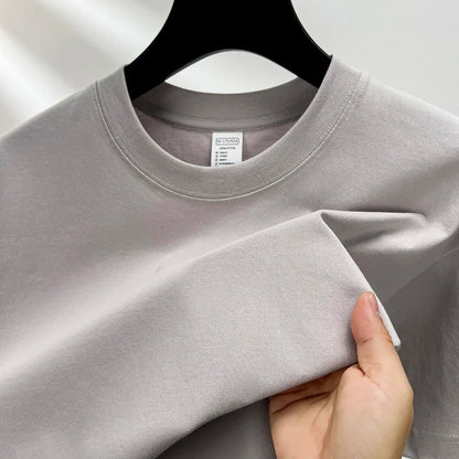 100% Pure Cotton Men’s Summer T-Shirt – High-End Short Sleeve Round Neck Breathable Fashion Top