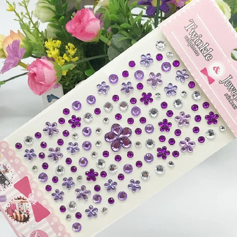 Glitter Face Rhinestone Stickers - Kids Eye & Face Diamond Jewels for Festival Makeup, Parties & Creative Looks