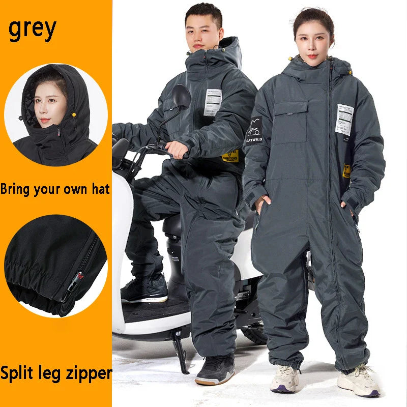 Winter Motorcycle Jacket - ColdProof, Windproof Suit for Men & Women, Cross-Country Gear, Ski & Fishing Velvet Equipment