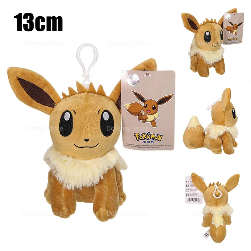 Original Pokémon Plush Keychain – Pikachu, Eevee, Charmander, Squirtle, Mew, Snorlax, Jigglypuff Cute Cartoon Doll Toy Gift for Kids