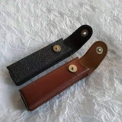Classic Leather Eyeglasses Case – Elegant Hard Glasses Box for Men & Women, Suitable for Slim & Narrow Frames