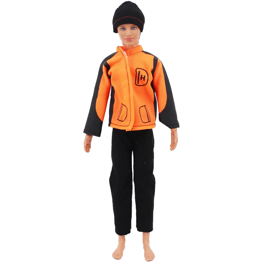 1/6 Boyfriend Doll Clothes Set — High-Quality Sparkling Top & Pants with Wool Hat for Ken Dolls