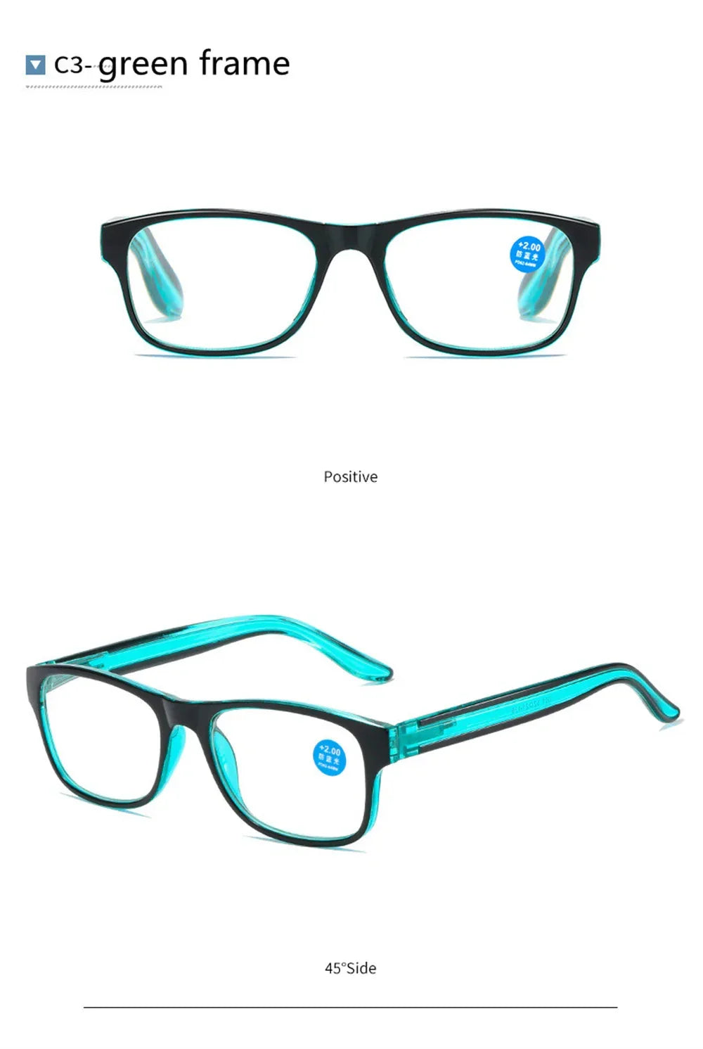 Anti Blue Light Reading Glasses – Fashion Clear Square Computer Eyewear with Spring Legs Frame for Women & Men