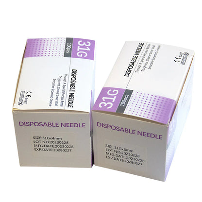 30G-34G Painless Injection Needles — Transparent Syringe Glue Clear Tip Caps, Pharmaceutical Needles (1.5/2.5/4/6mm)