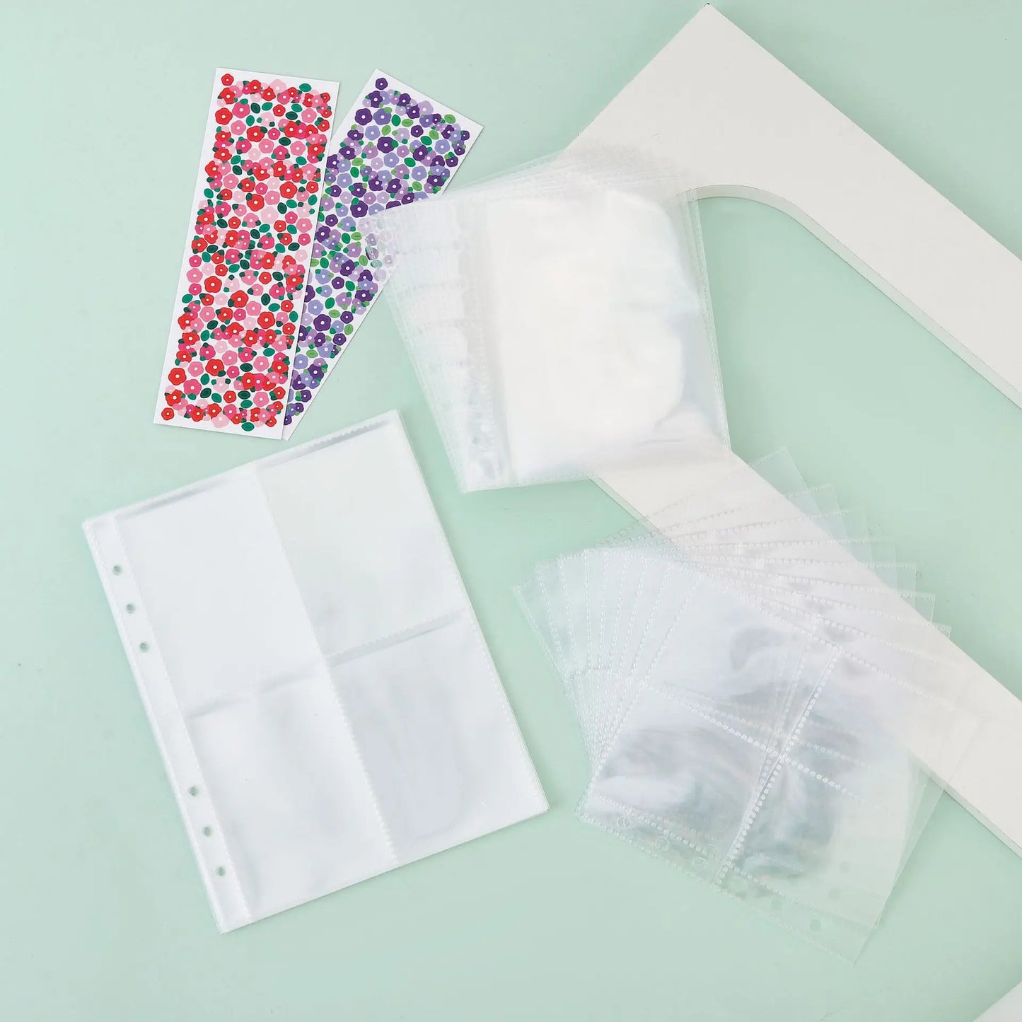 A5/A6/A7 Transparent File Holder Set – 10pcs 6-Hole Loose Leaf PVC Binder for DIY Document Storage