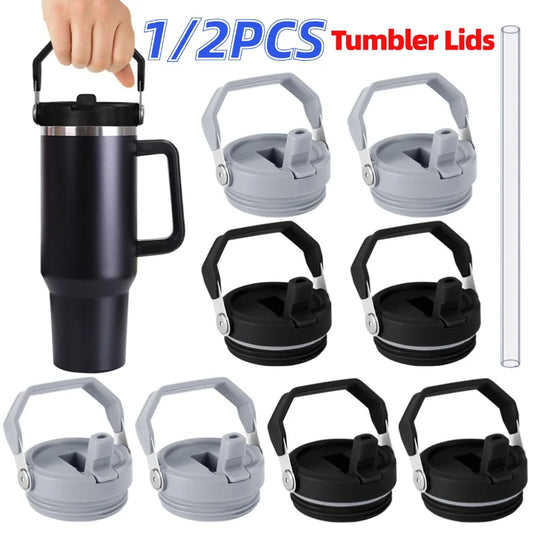 1/2PCS Sealing Bottle Covers for Stanley 20/30/40oz – Spill-Proof Flip Straw Lid Replacement for Tumbler Cups