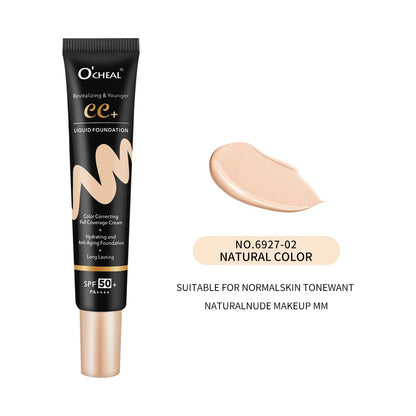 Ocheal 30g BB/CC Sunscreen Cream SPF 50/PA+++ – Anti-Aging, Long-Lasting Full Coverage Facial Foundation