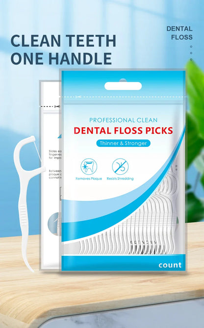 50/150/300PCS Mint & Original Dental Floss Picks – Interdental Cleaning Tools in Two Styles