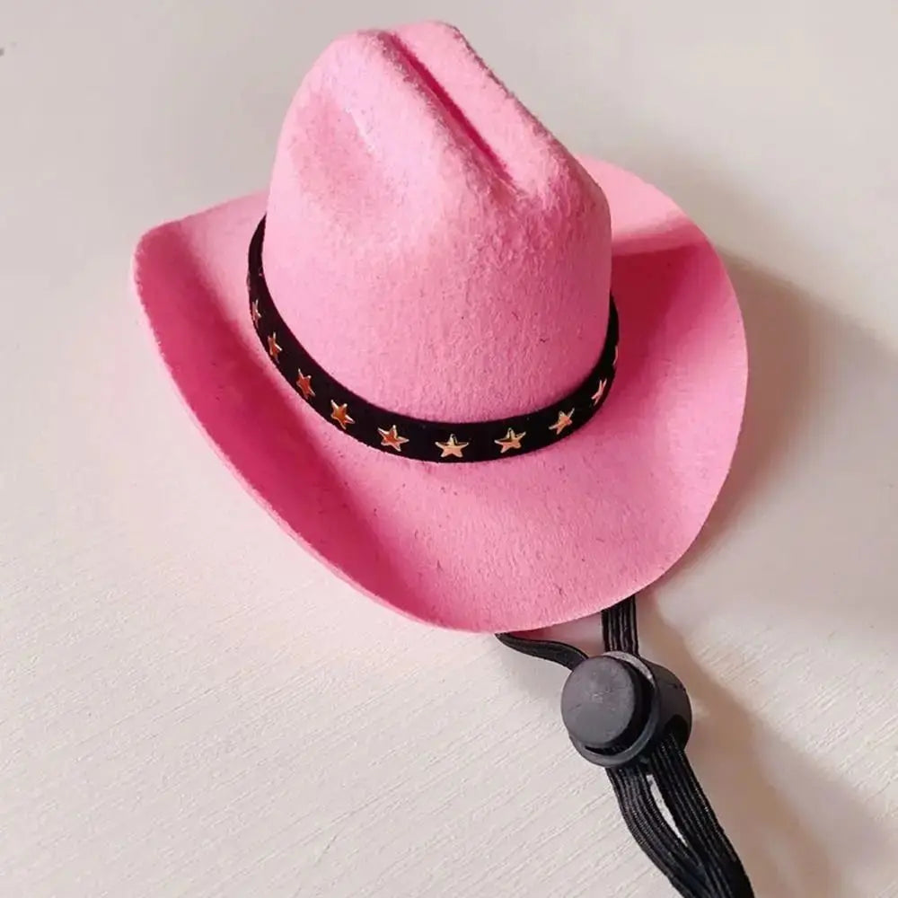 Adjustable Pet Cowboy Hat - Funny Outdoor Summer Dog & Cat Headwear Accessory