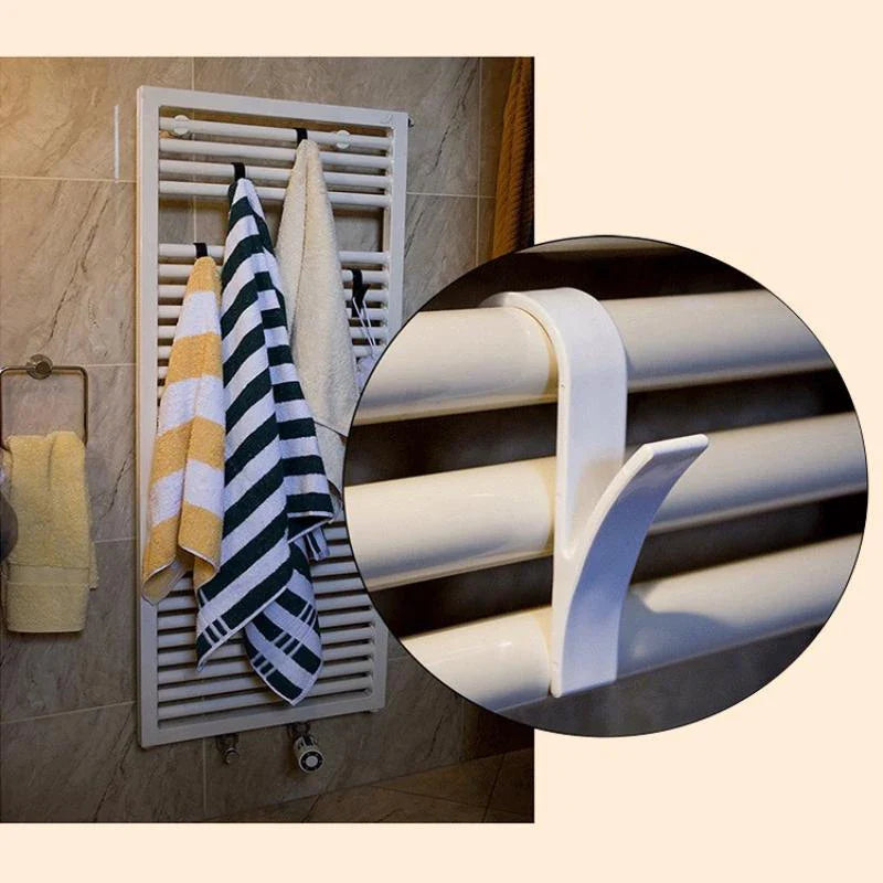 2-6PCS Heated Towel Radiator Hooks — Multi-Purpose Coat, Scarf & Clothes Hangers for Bathroom