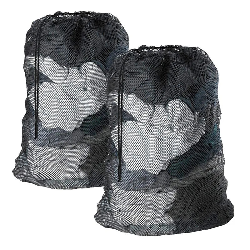Large 60x90cm Laundry Mesh Bag — Solid Color Drawstring Clothes Washing Bag, Anti-Snag & Deformation