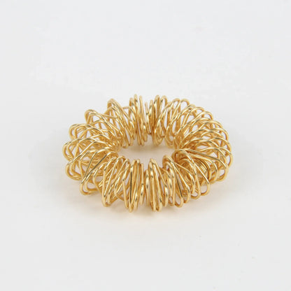 10pcs Hot Sale Sujok Finger Massage Rings – Gold Acupuncture Health Care Body Massager