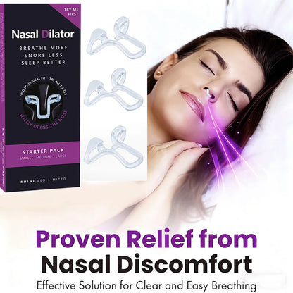 Silicone Anti-Snoring Nose Clip – 3 Sizes Elastic Nasal Dilator for Better Airflow & Comfortable Sleep
