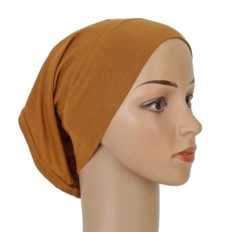 Cotton Modal Inner Hijab Undercap – Soft Stretch Muslim Turban, Islamic Underscarf Bonnet & Tube Cap for Women