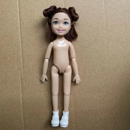 14cm Little Kelly Movable Doll — 5-Inch 1/12 BJD Reborn Toy for Boys & Girls, Dark/Light Skin, White, Blonde & Black Hair