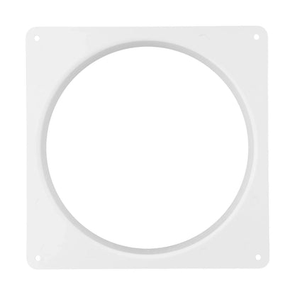 White Air Vent Duct Connector Flange – Straight Square Bottom Pipe for Easy Ventilation Duct Installation