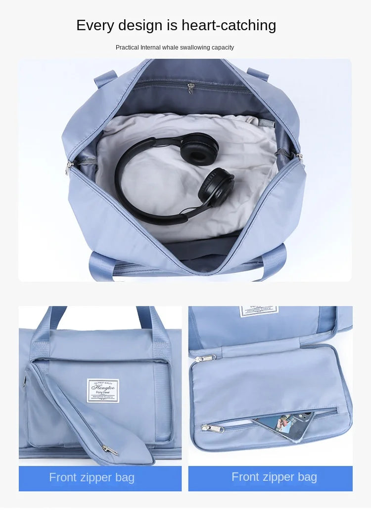 Large Capacity Travel Bag — Expandable, Waterproof, Foldable Luggage Organizer