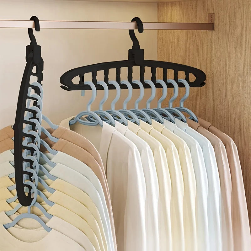 Folding Multi-Hole Clothes Hanger – Non-Slip Space-Saving Rack Organizer for Jeans, Trousers & Scarves