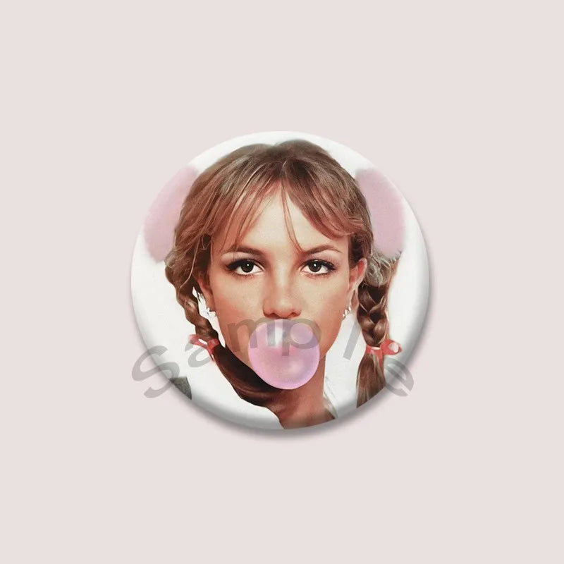 Britney Spears Music Brooch Pin – Pop Singer Badge Jewelry for Bags & Clothing, Fan Collection Accessories & Gift Item