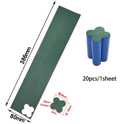 2-6P Hollow & Solid 18650 Li-ion Battery Insulating Gaskets – Positive Pole Protective Stickers with Highland Barley Paper Design