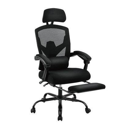 Ergonomic Reclining High Back Mesh Chair - Rocking Gaming & Computer Desk Chair with Lumbar Support Pillow and Swivel Rolling Base