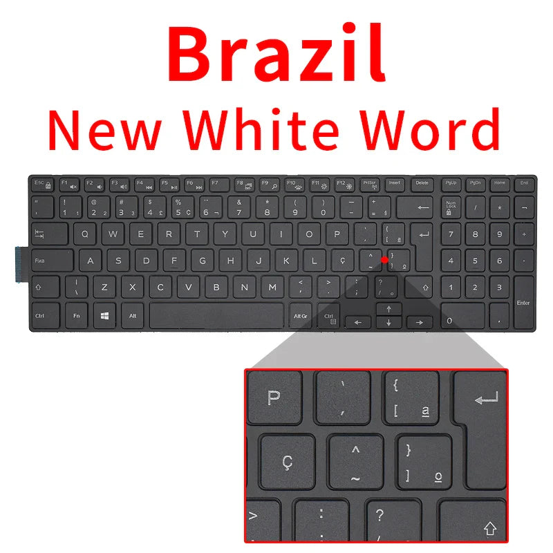 Dell Inspiron 15 Keyboard Replacement – BR/SP/US Russian Layout Backlit Keyboard for 3567 5577 5555 5557 5559 3543 5547 5549 5548 P39F P51F