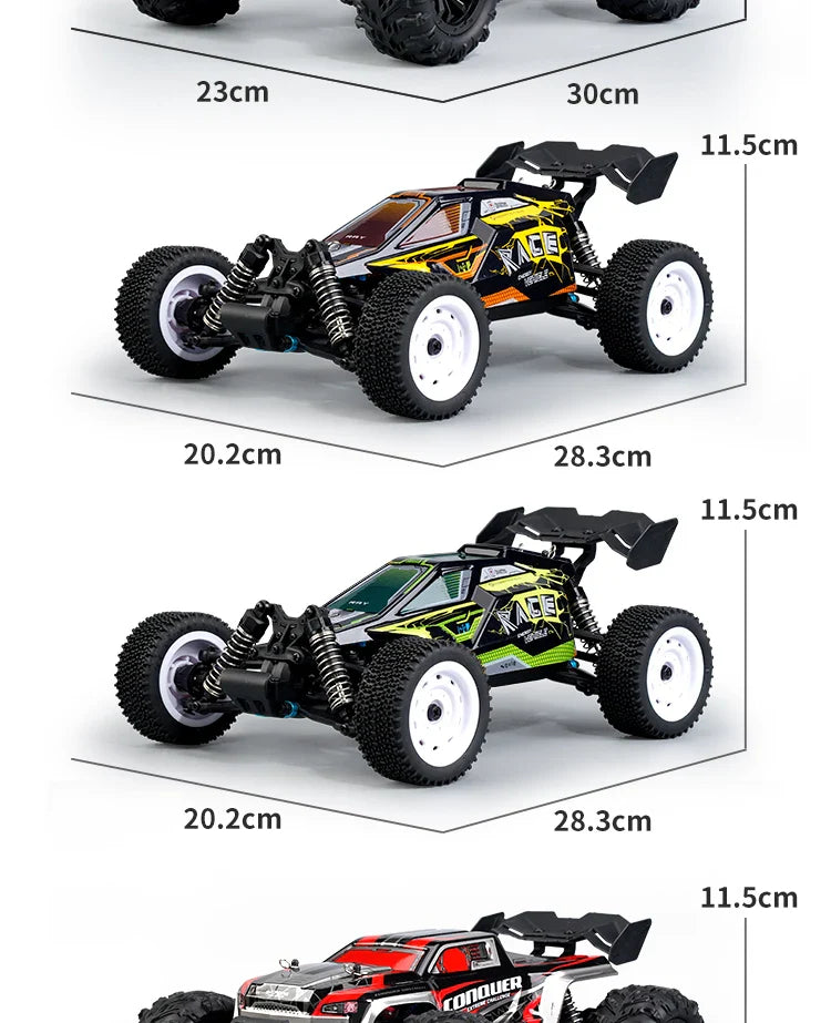 16103 Fast RC Cars – 50km/h 1/16 Off-Road 4WD Monster Truck with LED Headlights, 2.4G Waterproof Remote Control for Adults & Kids