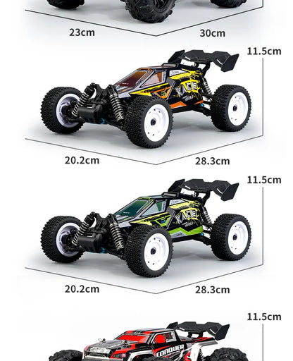 16103 Fast RC Cars – 50km/h 1/16 Off-Road 4WD Monster Truck with LED Headlights, 2.4G Waterproof Remote Control (For Adults & Kids)