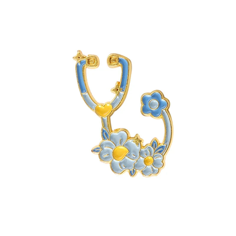 Cartoon Medical Stethoscope Enamel Pin – Doctor & Nurse Brooch Lapel Badge, Cute Graduation Gift for Medical Students