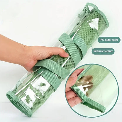 Large Capacity Portable Transparent Waterproof Handheld Folder – Expandable PVC File Storage Bag with Self-Adhesive Closure