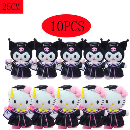 Anime Plush 25cm – Cinnamoroll, My Melody, Kuromi & Hello Kitty Kawaii Soft Stuffed Graduation Doll Gift