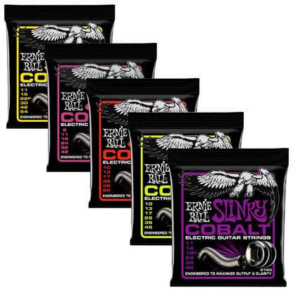 ERNIE BALL 2721 2723 2727 Cobalt Electric Guitar Strings - Rock Musicians' First Choice 6-String Digital String
