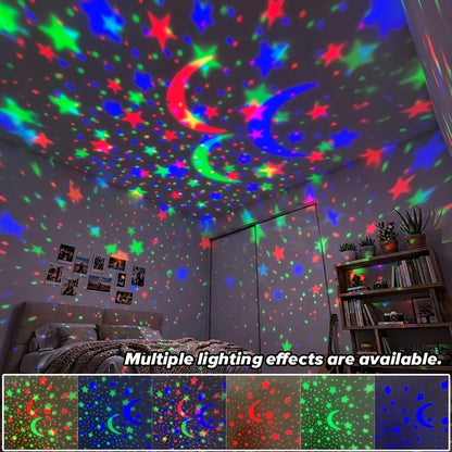 LED Starry Sky Night Light Projector Lamp – USB Magic Ball Moon & Star Atmosphere Light for Bedroom, Home Décor & Christmas Party Decorations