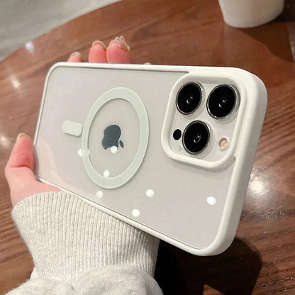 Acrylic Magnetic Clear iPhone Case – Hard Back Cover with MagSafe Wireless Charging, Pink, Fits iPhone 11-16 Pro Max & Plus