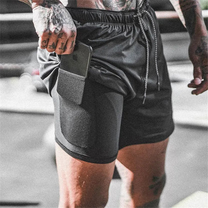 Men’s 2-in-1 Sports Shorts — Double-Layer Running, Gym & Fitness Shorts for Summer