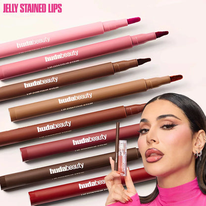 Velvet Brown Lip Liner - Nude Matte Waterproof Cherry Red Lip Contour Pencil for Women