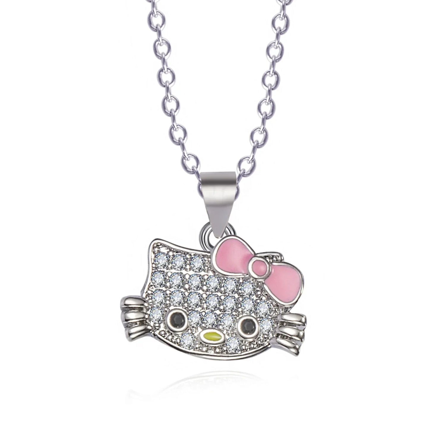 Sanrio Hello Kitty Necklace – Diamond Pendant Clavicle Chain for Girls | Birthday & Holiday Gift