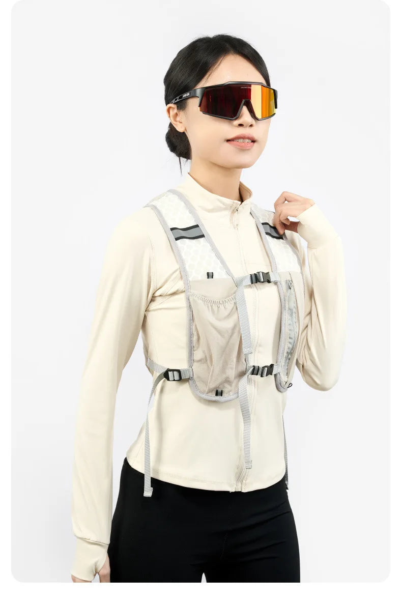 Lightweight Reflective Running & Biking Vest | Hydration Chest Pack with Phone Storage Pocket
