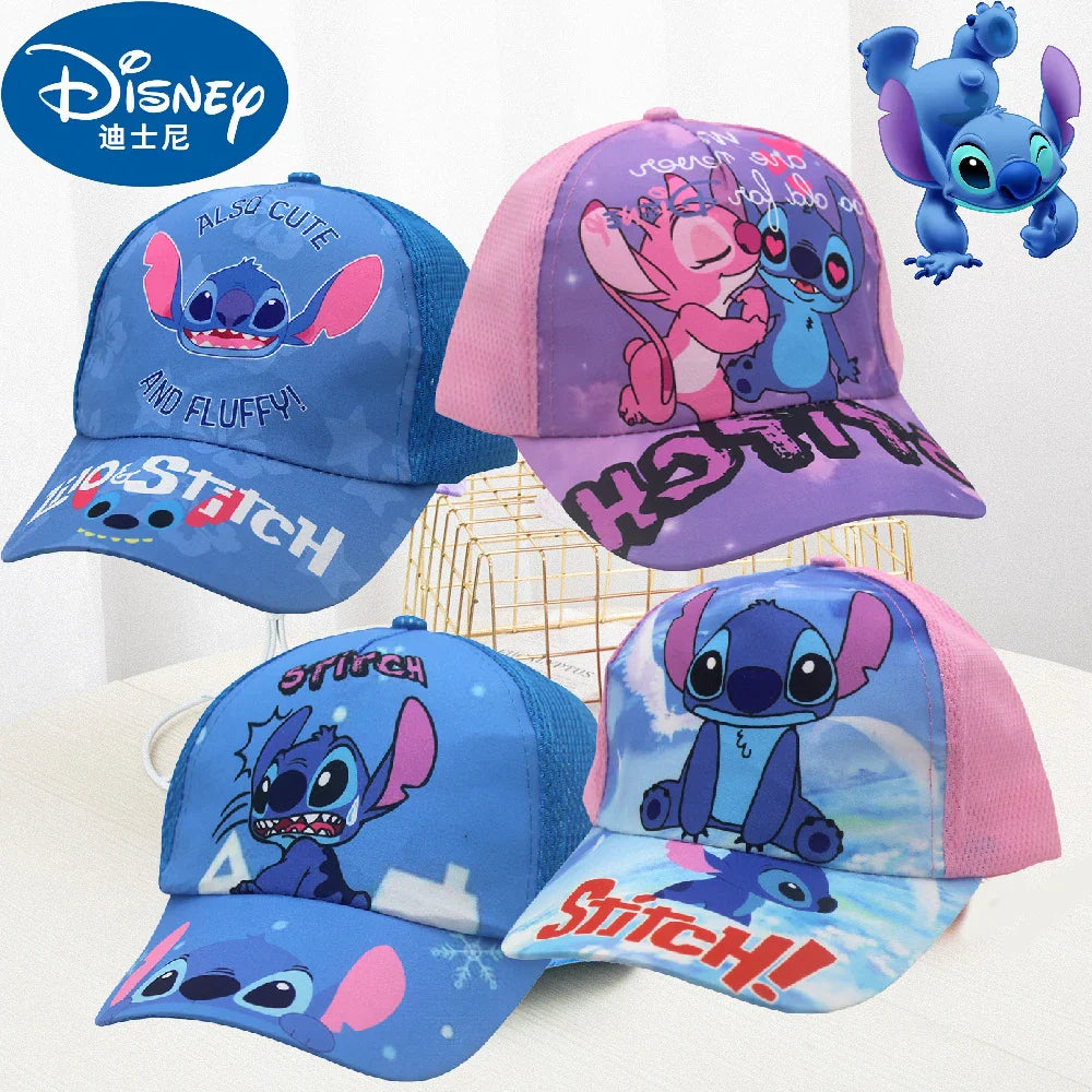 Kids Anime Stitch Mesh Baseball Cap – Kawaii Lilo & Stitch Angel Sun Hat for Outdoor Travel & Gifts
