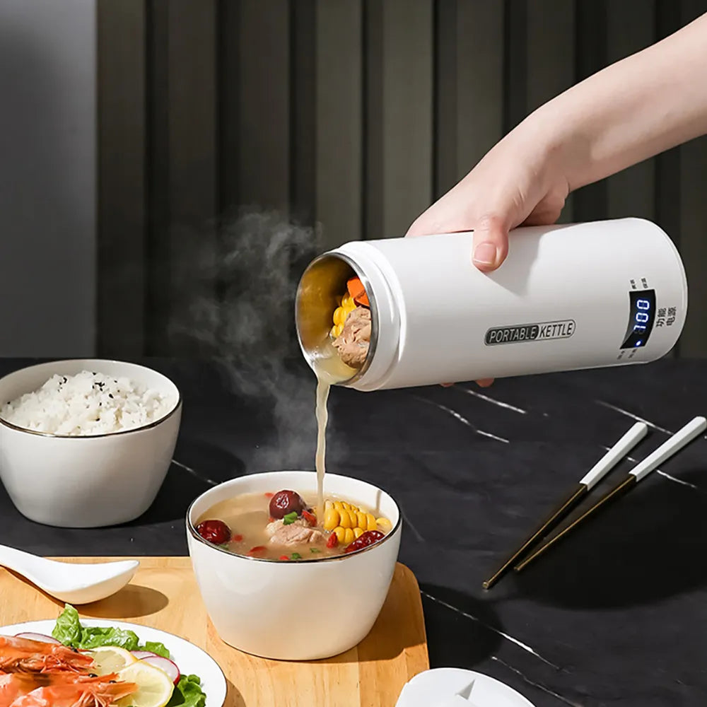 Portable Electric Kettle: Travel Tea & Coffee Kettle with Smart Temperature Control - Boil Water, Stew, Keep Warm