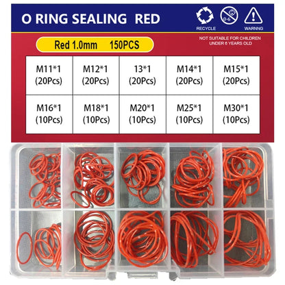 Silicone O-Ring Sealing Washer Kit – Red VMQ High Temp Oil Resistant Plumbing Gasket Assortment (CS 1–3.1 Sizes)