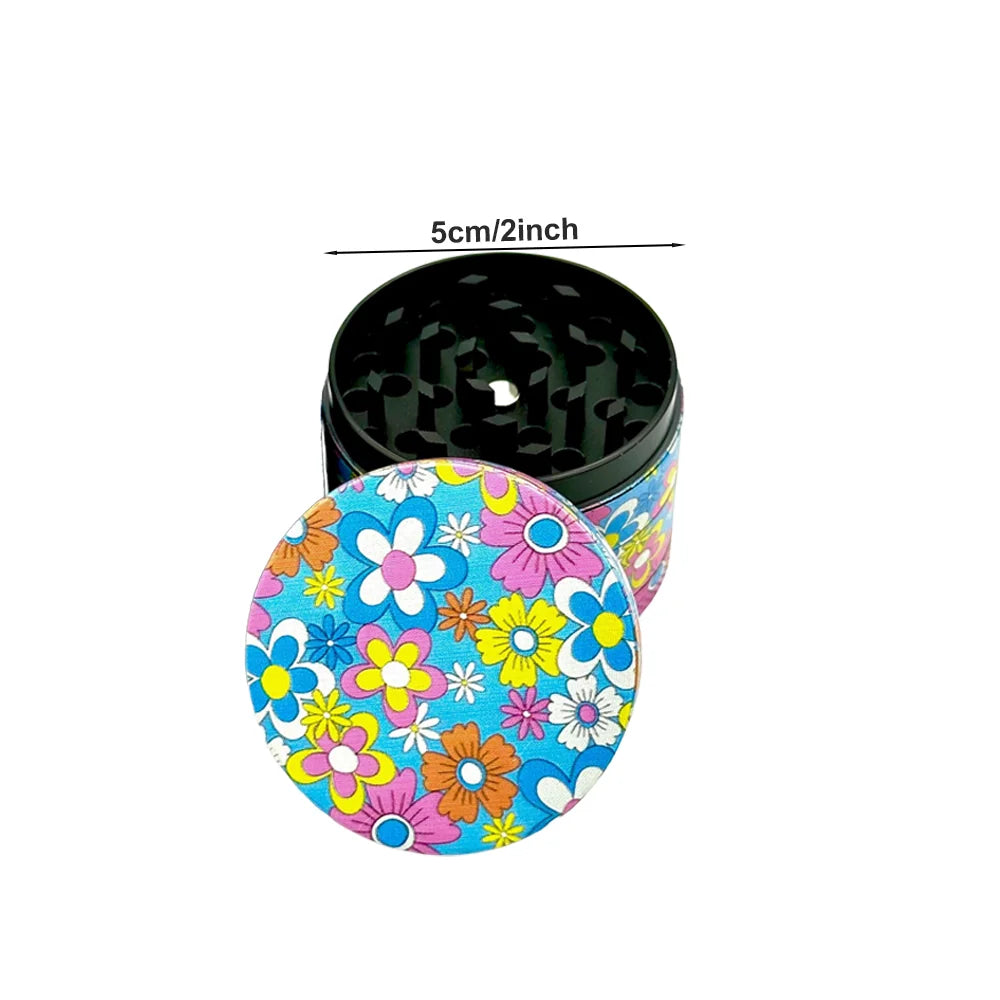 2" Orange Daisy Flower Metal Herb Grinder – Portable Spice & Herb Crusher